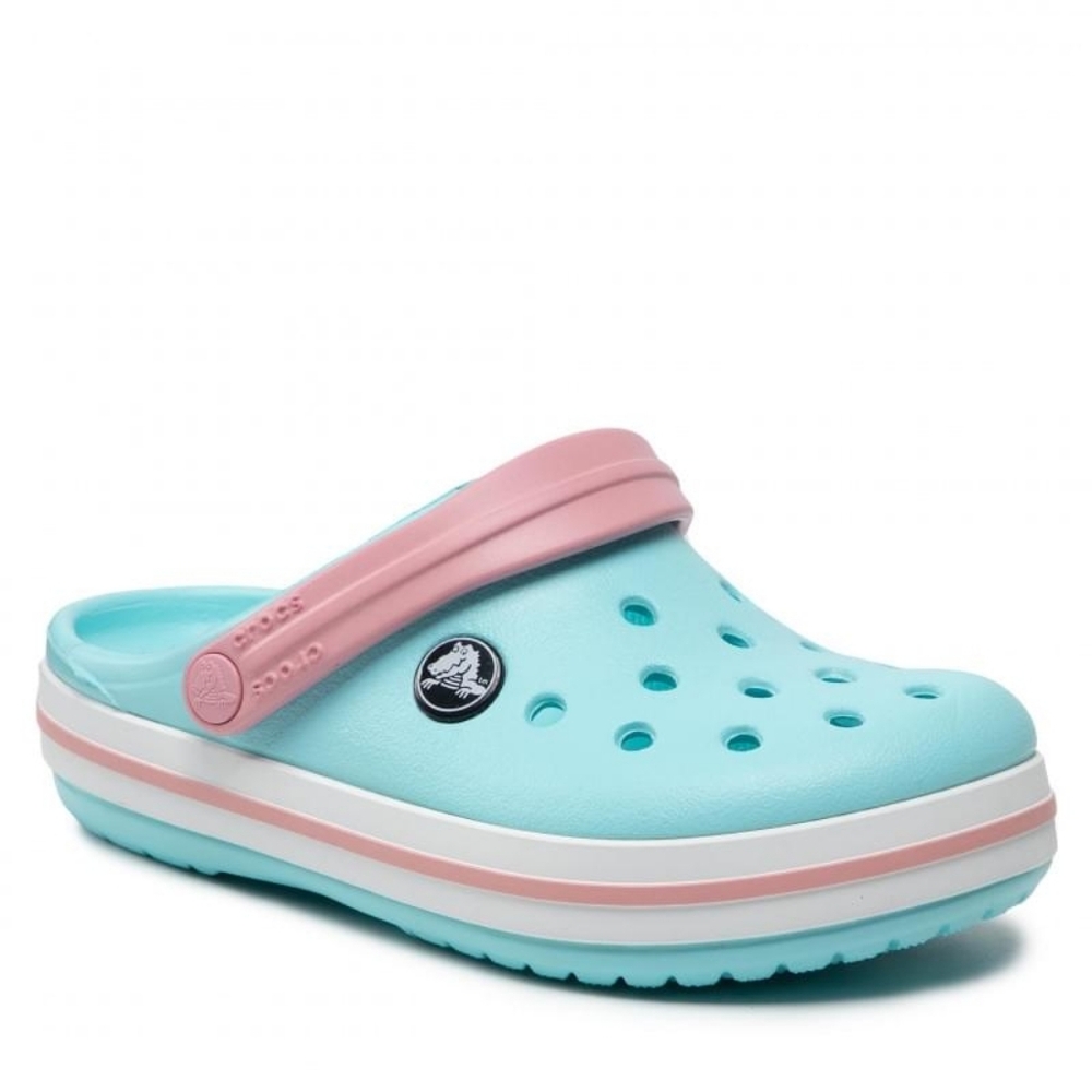 Like New CROCS Crocband Clog Kids – Rare Ice Blue/White Color – Size C5 - Picture 8 of 9